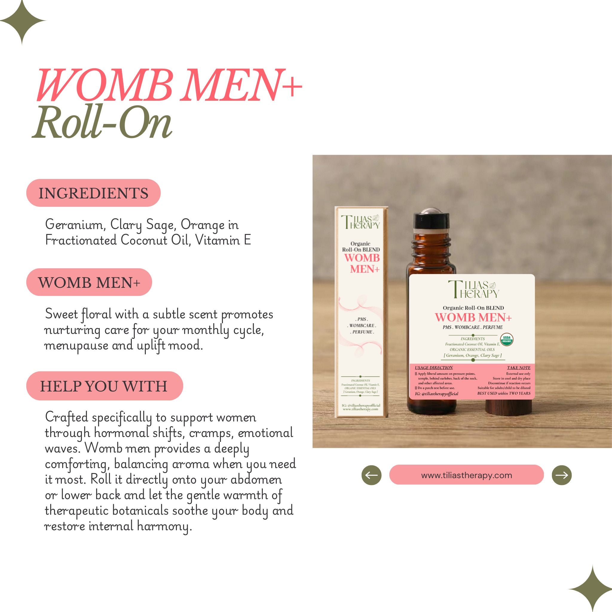 Womb Men+ Feminine Balance & Comfort Essential Oil Roll-On